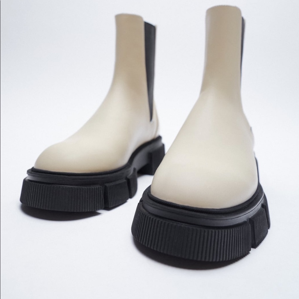 Zara Lug Sole Low Heel Boots - Picture 2 of 4